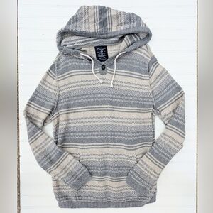 American Eagle Gray/Cream Hooded Cotton Sweater
